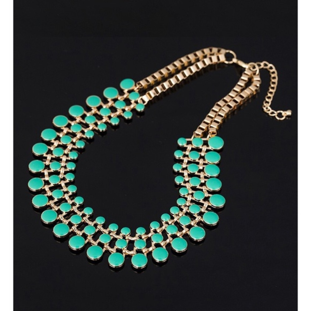 Double Green Statement Necklace